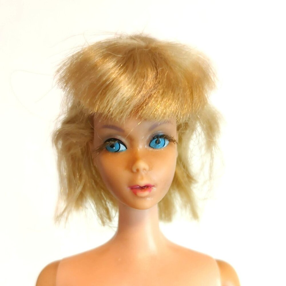 Vintage 1966 Twist N Turn Barbie Doll 1160 Nude Blonde Hair Japan Rooted Lashes